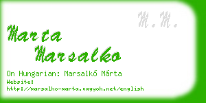 marta marsalko business card
