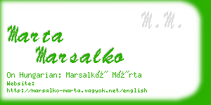 marta marsalko business card